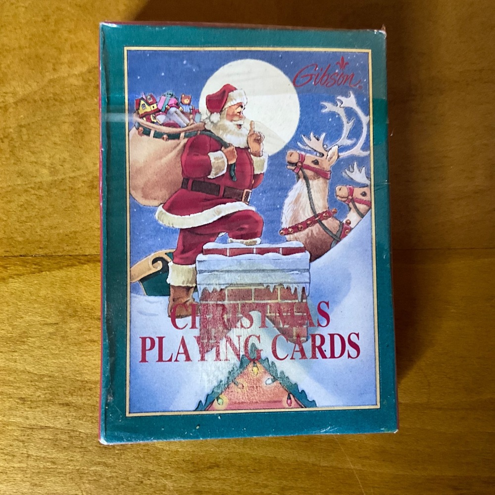 Vintage Gibsons Christmas Playing Cards Santa Reindeer New‎ Holiday Deck